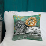 The lion and The sun Premium Pillow